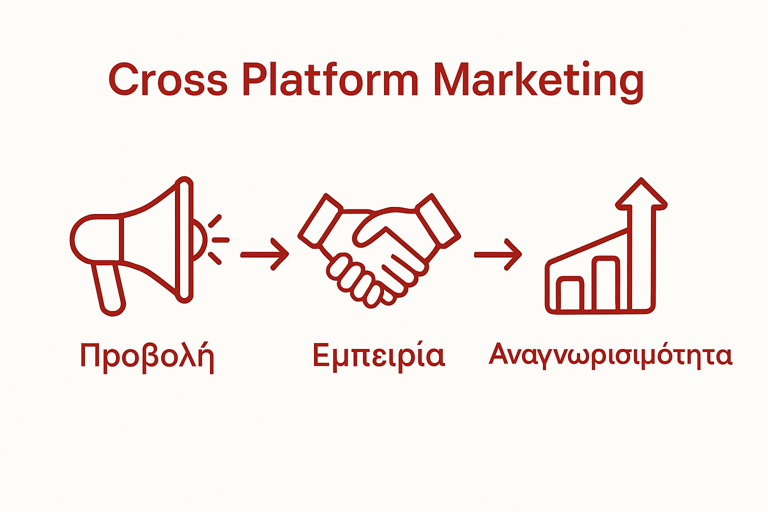 Ενημερωτικό γράφημα με τα βασικά οφέλη του μάρκετινγκ σε πολλαπλές πλατφόρμες