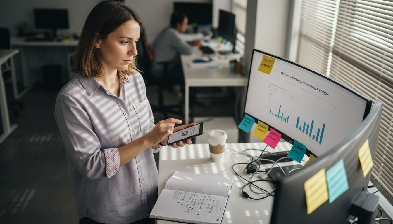 Ένας επιχειρηματίας κάθεται στο γραφείο του και παρακολουθεί αναλυτικά τα στατιστικά των διαφημίσεων του στα social media.