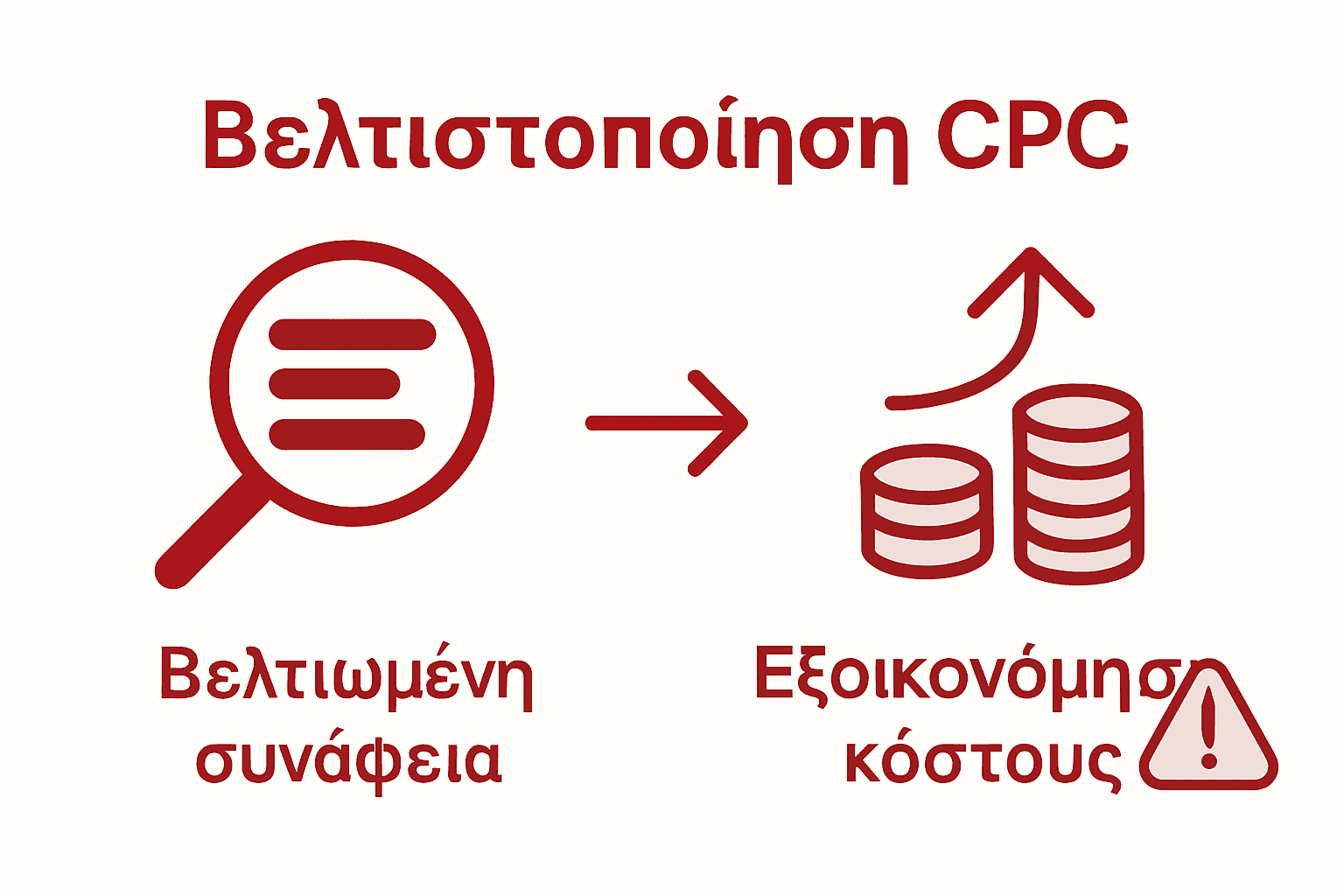 Εικονιστική παρουσίαση με βασικές τακτικές για τη βελτιστοποίηση του κόστους ανά κλικ (CPC)