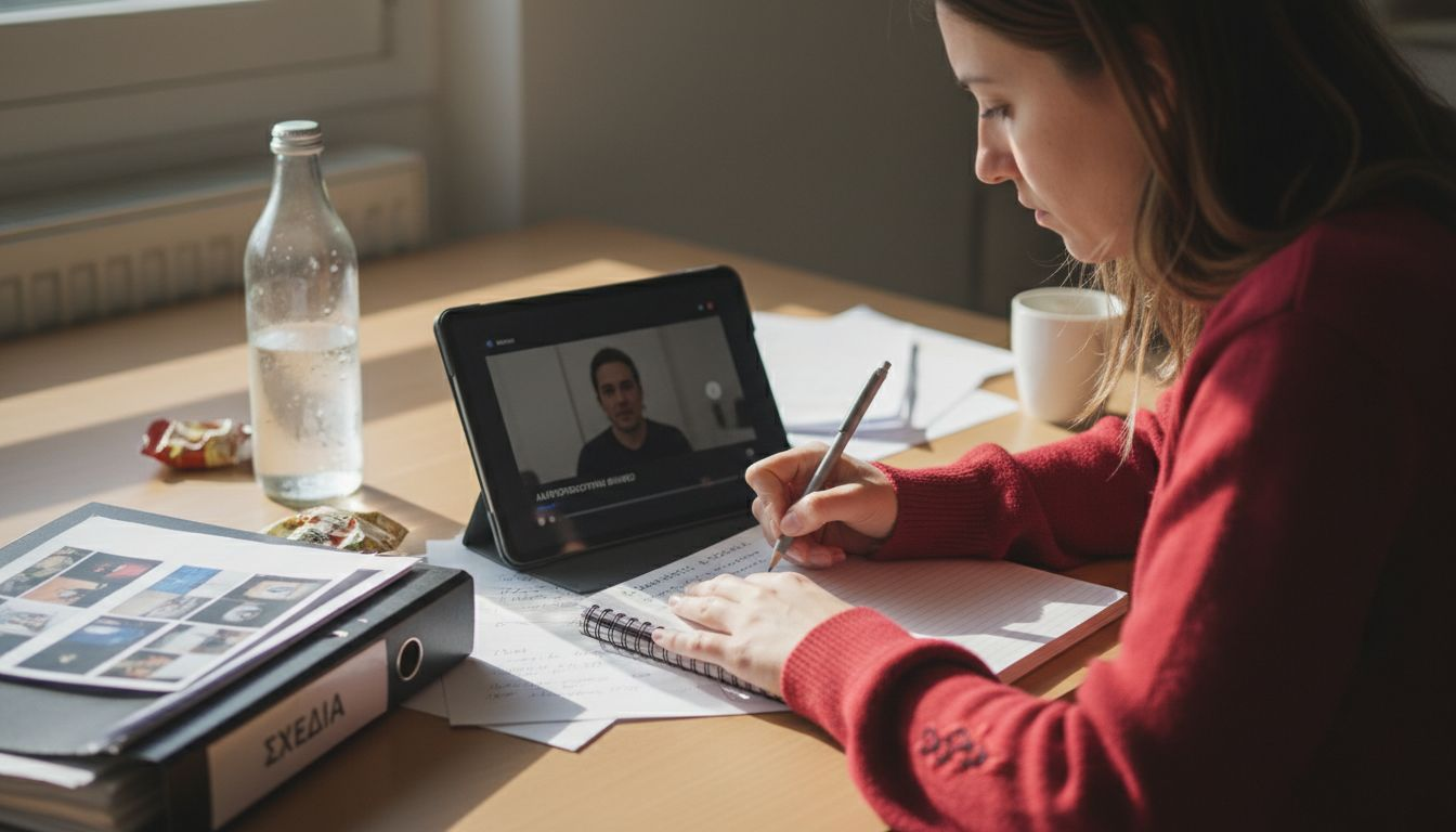 Ο υπεύθυνος marketing εξετάζει τα σχόλια και τα στατιστικά αλληλεπίδρασης των βίντεο στο γραφείο του, για να βελτιώσει τις επόμενες ενέργειες.