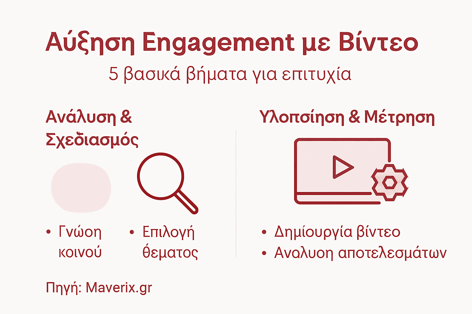 Οδηγός σε infographic: Πώς να αυξήσεις την αλληλεπίδραση στο κοινό σου μέσω βίντεο, βήμα προς βήμα.