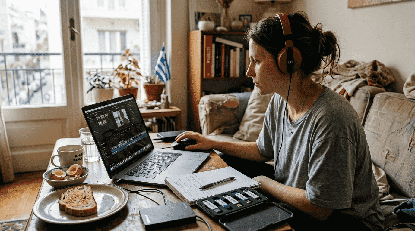 Μια γυναίκα επεξεργάζεται βίντεο που έχει γίνει viral στον υπολογιστή της.