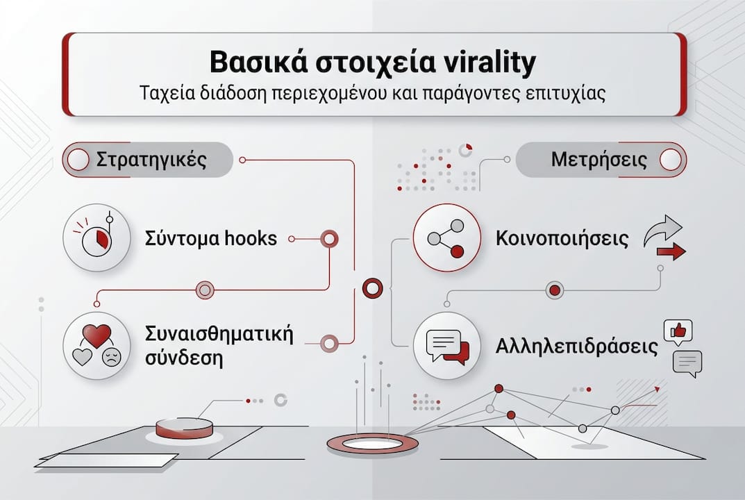 Γραφικό με τα βασικά στοιχεία που κάνουν ένα περιεχόμενο να γίνεται viral