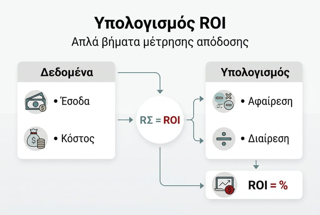Γραφικό με εύκολους τρόπους για να υπολογίσετε την απόδοση της διαφήμισής σας