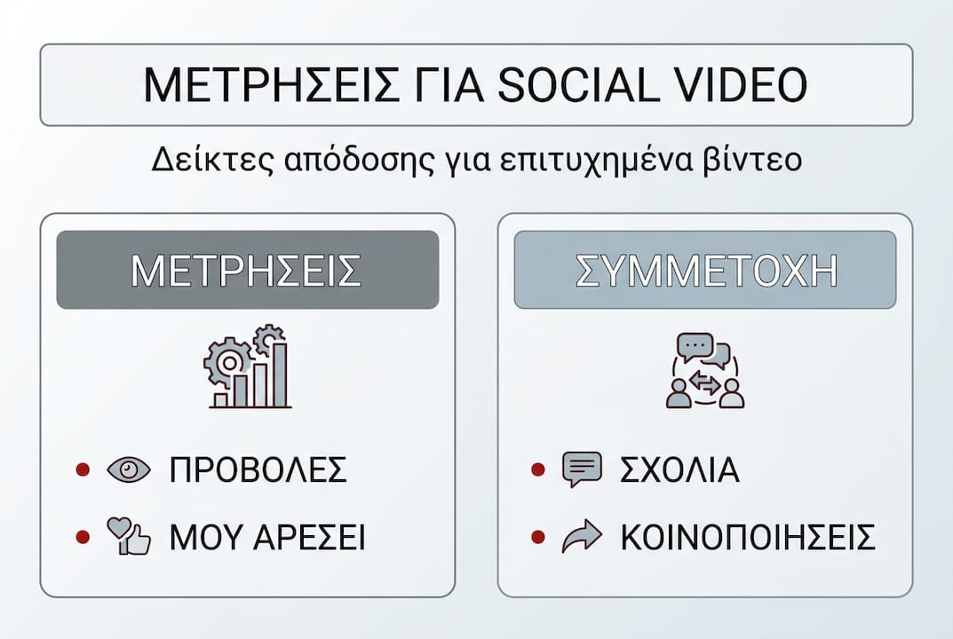 Γραφική απεικόνιση μετρήσεων απόδοσης για βίντεο στα social media