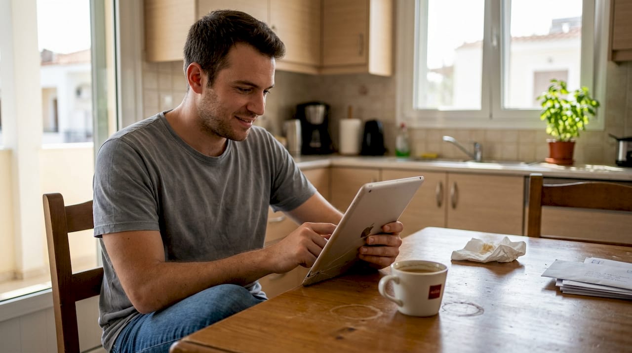 Άνδρας παρακολουθεί την αλληλεπίδραση που έχει η ανάρτησή του στα social media