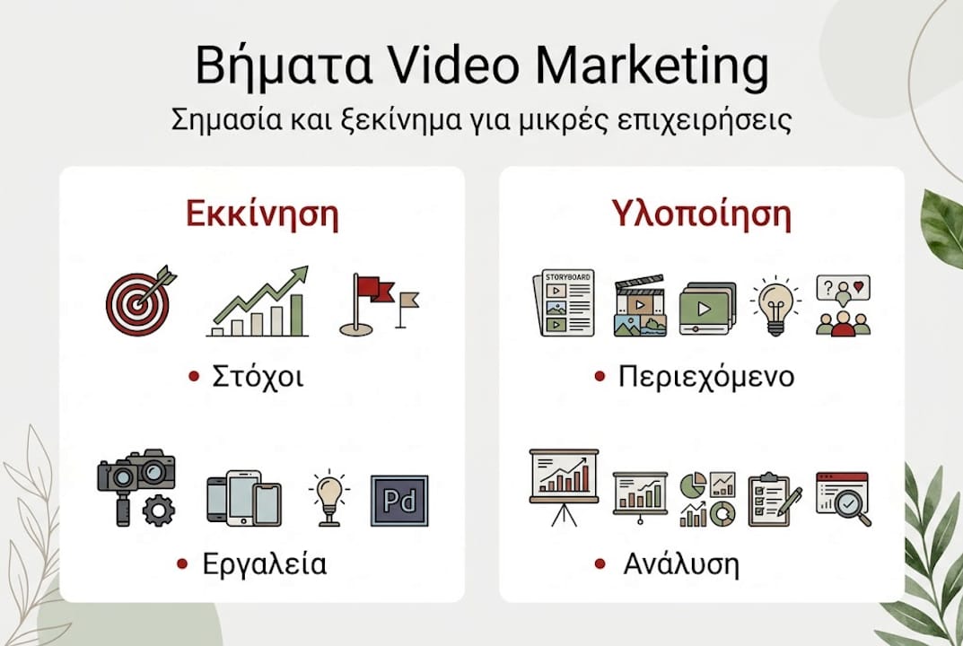Εικονογραφημένος οδηγός με τα βασικά βήματα για να σχεδιάσετε μια αποτελεσματική video στρατηγική στην επιχείρησή σας