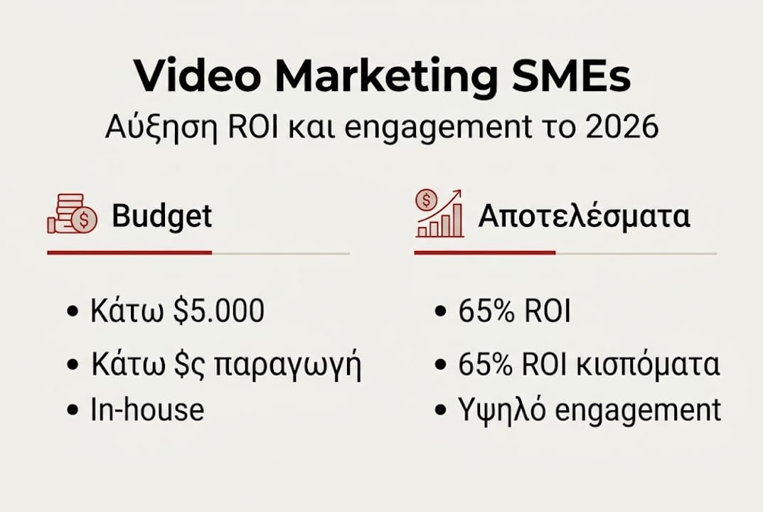 Στατιστικά που αποδεικνύουν την απόδοση επένδυσης (ROI) που προσφέρει το βίντεο-μάρκετινγκ για μικρές και μεσαίες επιχειρήσεις, μέσα από ένα κατατοπιστικό infographic.