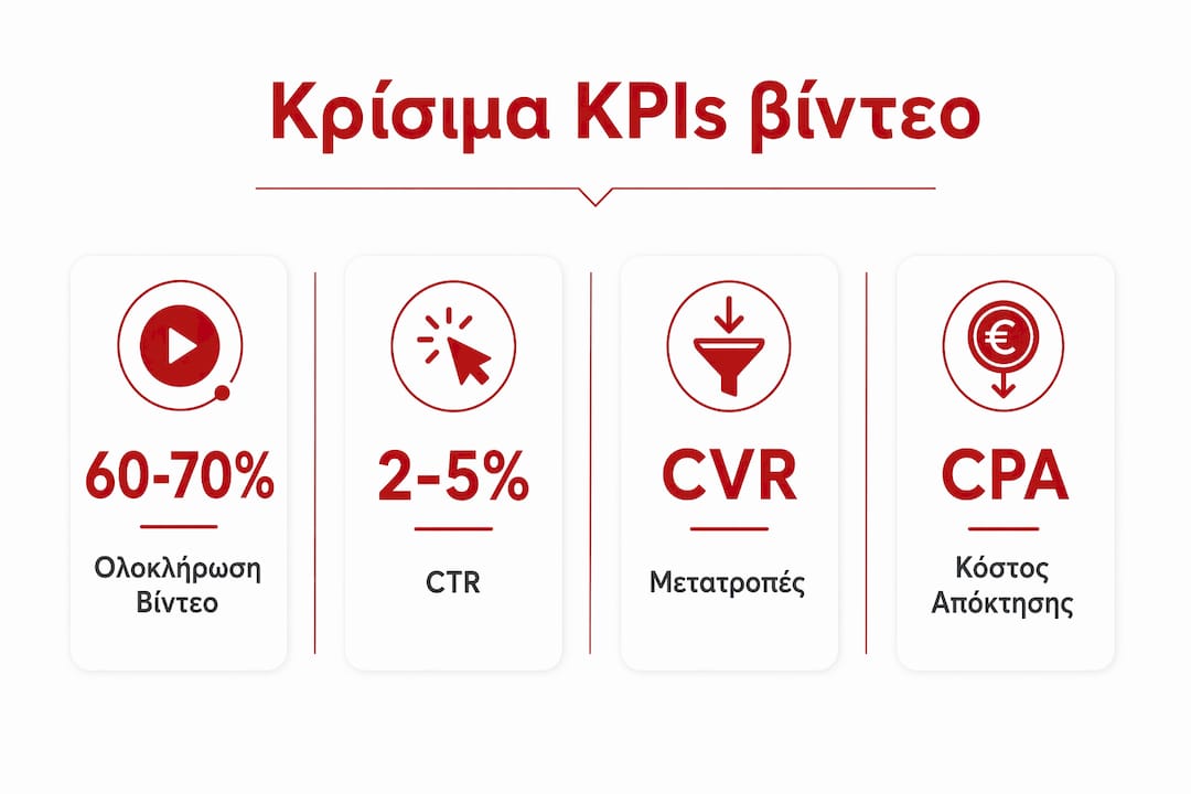 Γραφικό με τα βασικά στοιχεία που δείχνουν την απόδοση των βίντεο