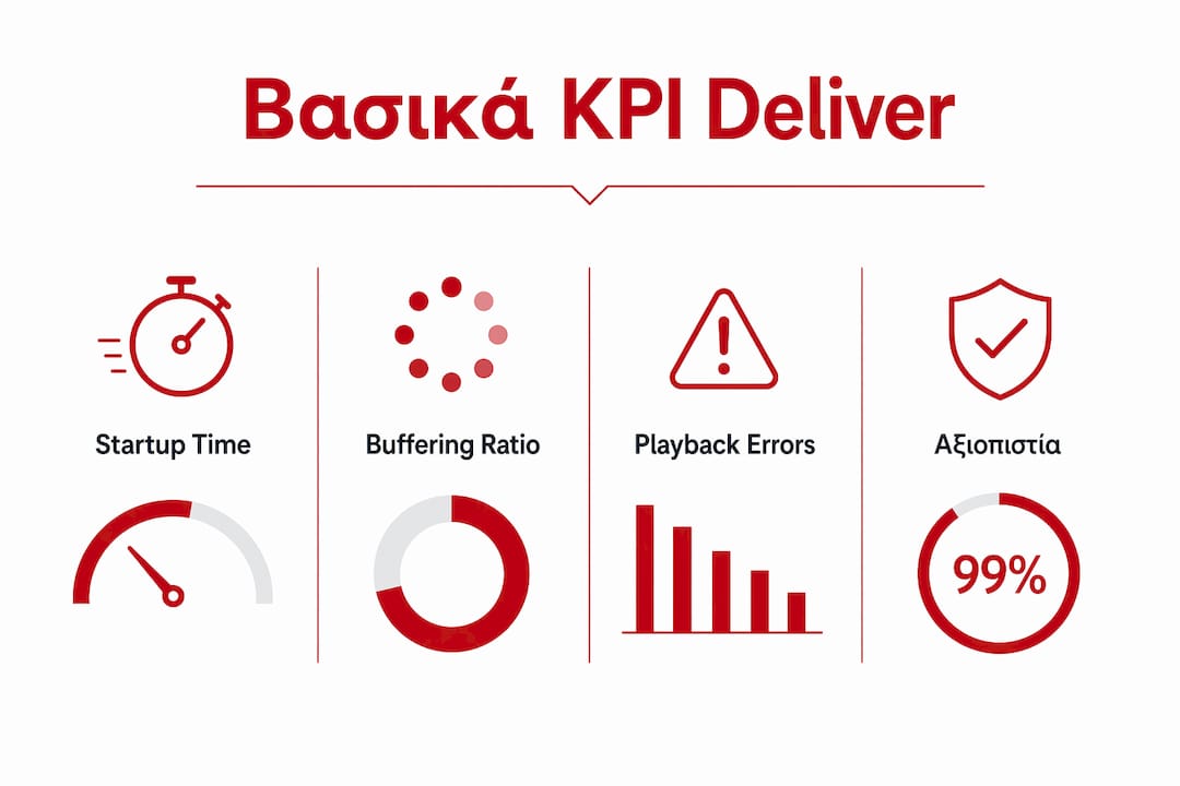 Γραφικό με τα βασικά KPIs της αξιολόγησης βίντεο
