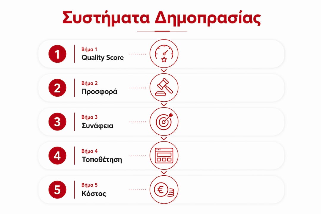 Εντυπωσιακό infographic που παρουσιάζει βήμα-βήμα τη διαδικασία δημοπρασίας στις διαφημίσεις.