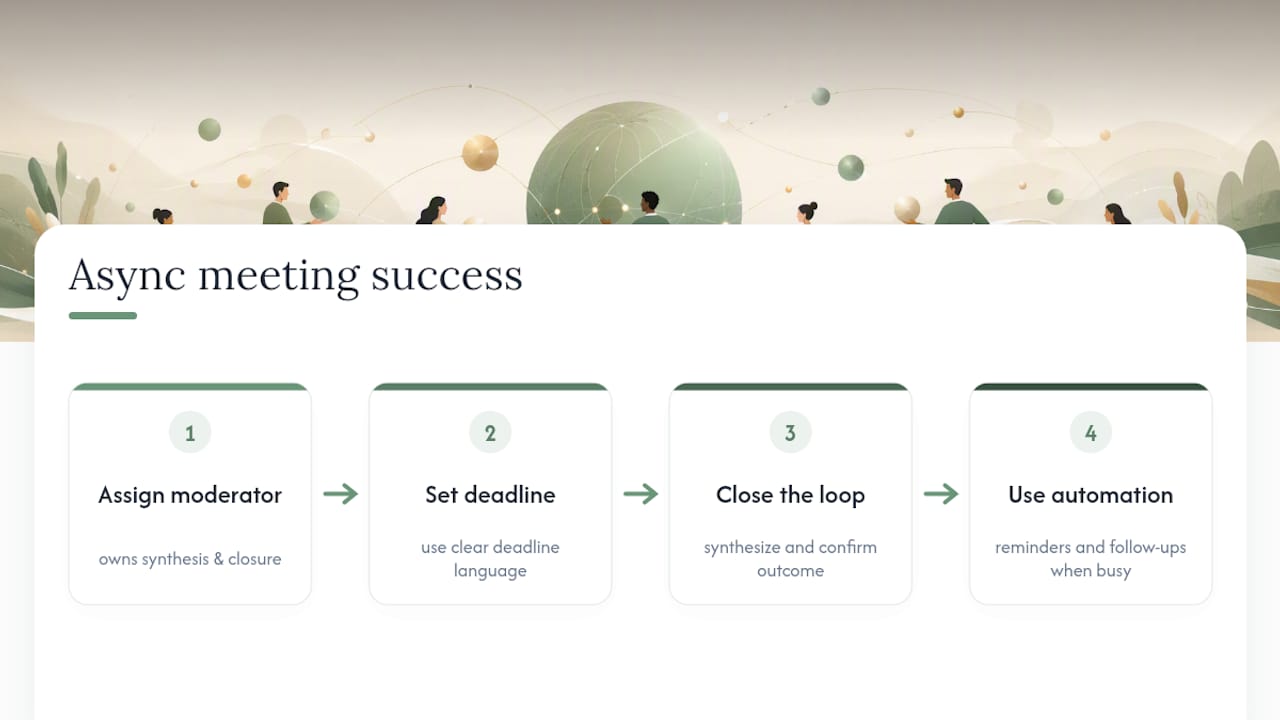 Diagram of async meeting success factors