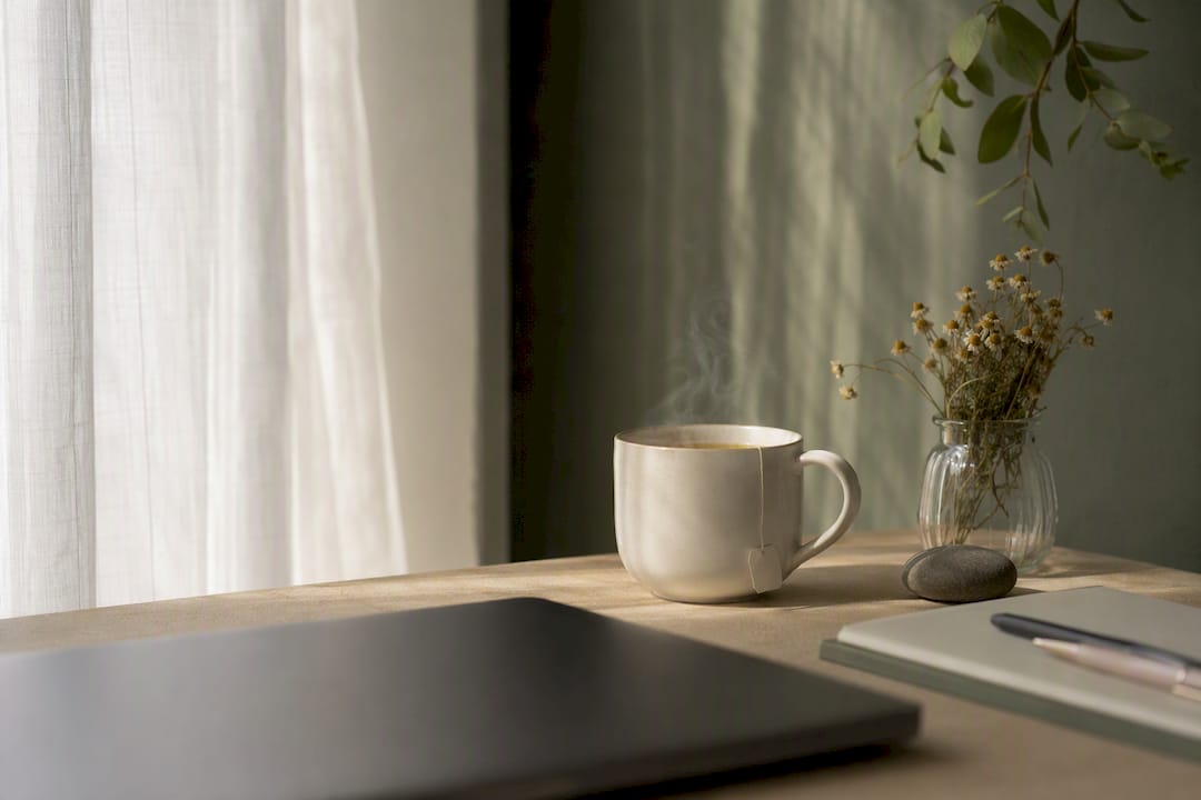 Minimalist calm workspace after inbox zero
