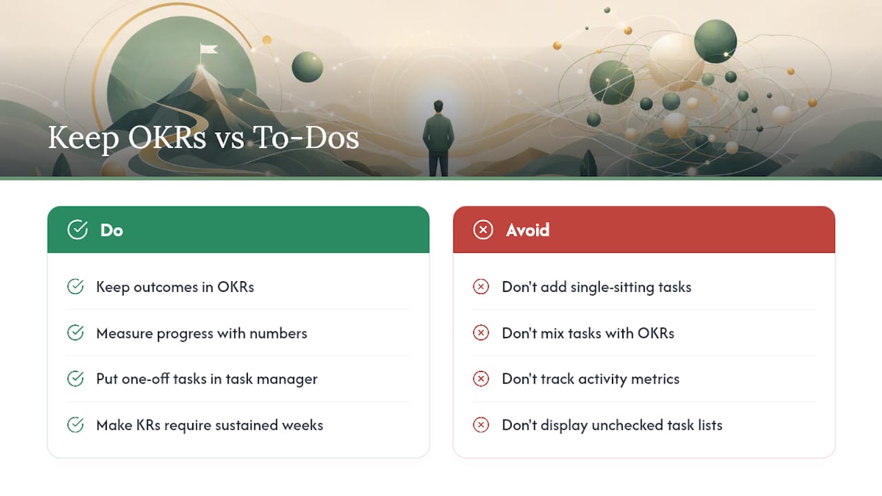 How Do You Keep Personal OKRs From Turning Into a To-Do List? — overview diagram