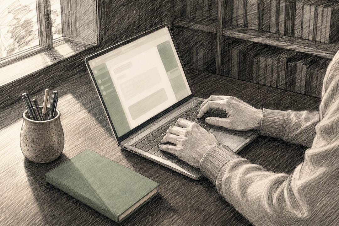 Professional reviewing an AI email draft