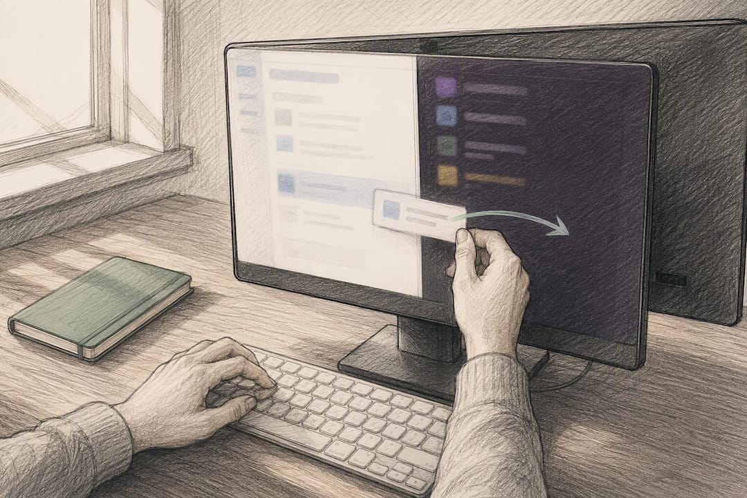 Secure email forwarding workflow on screen