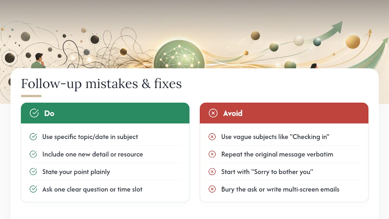 Follow-Up Mistakes That Kill Reply Rates (and Quick Fixes) — overview diagram