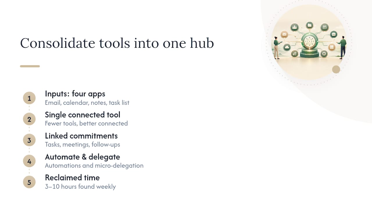 Four work tools connected through shared memory