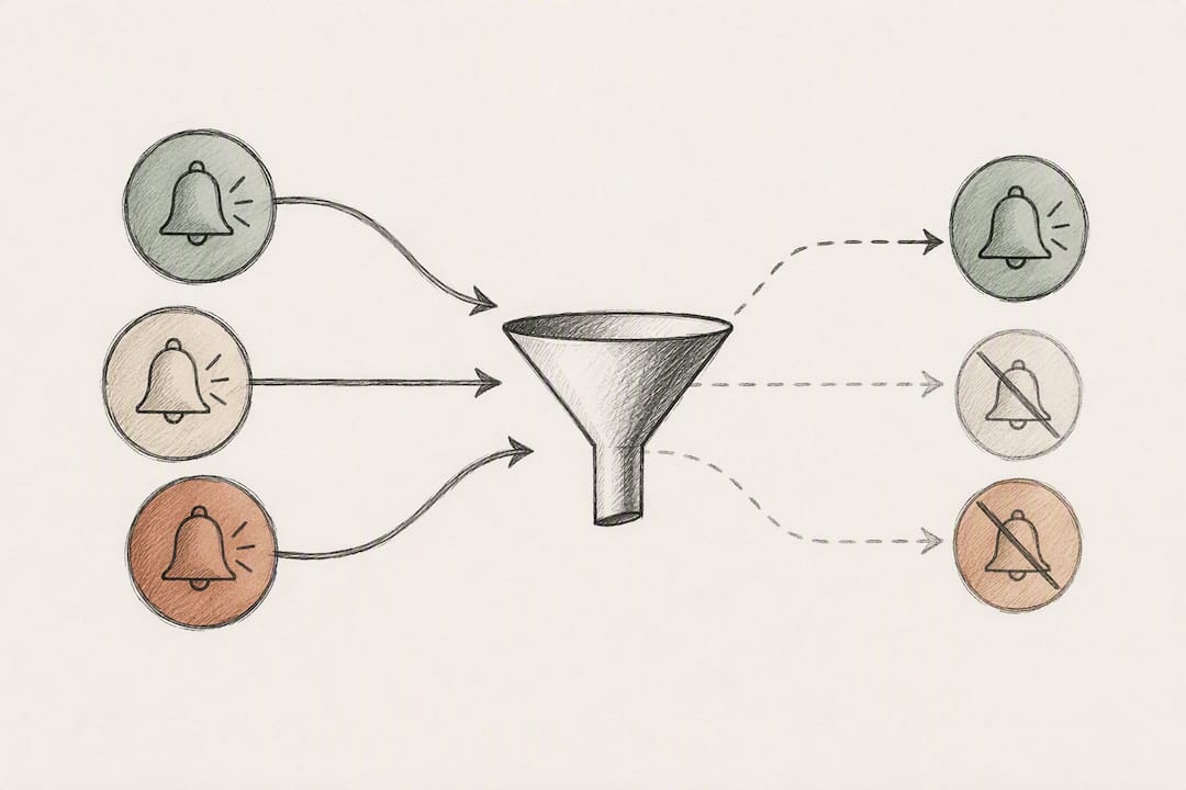 Illustration of filtering work notifications