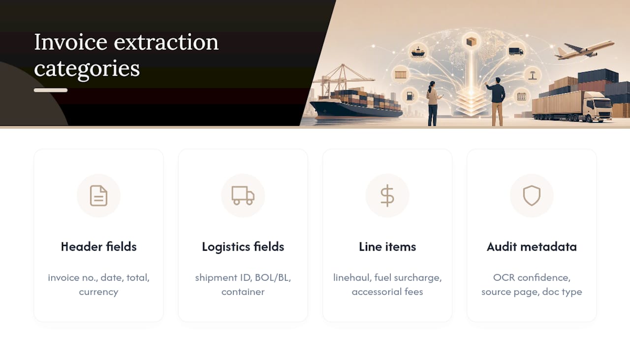 Four categories of invoice data extraction
