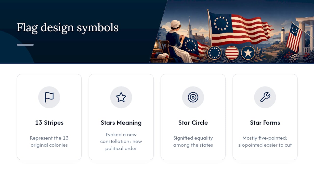 Four Betsy Ross flag design elements