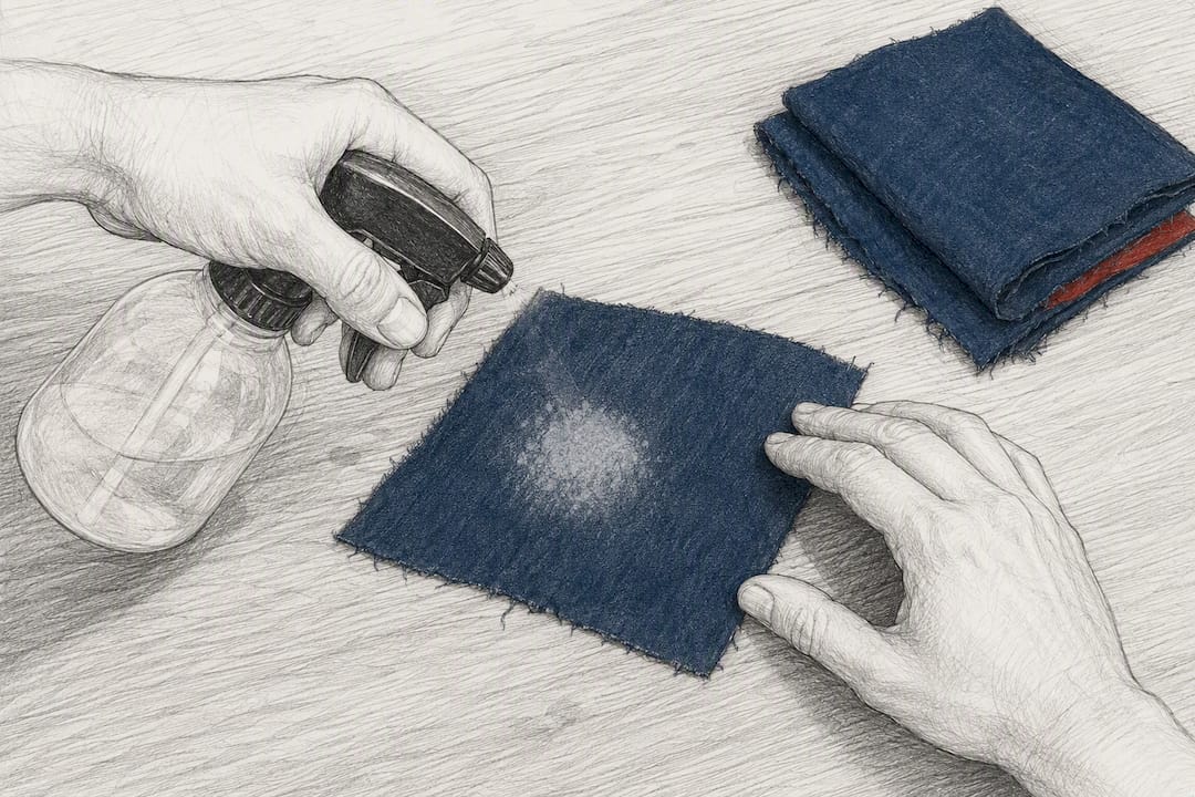 Testing bleach distressing on scrap cotton