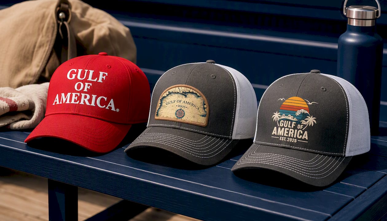 Gulf of America Baseball Cap - Embroidered Hat for Men & Women - Adjustable Snapback