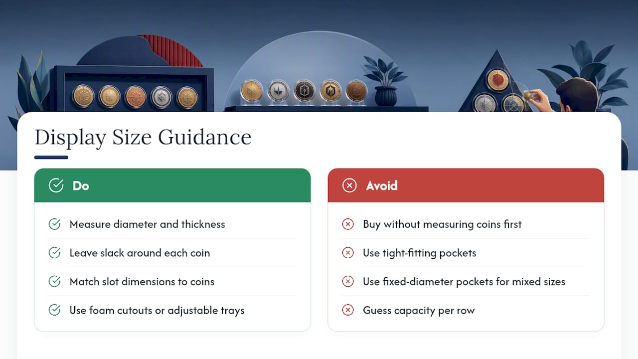 Challenge coin display sizing guidance