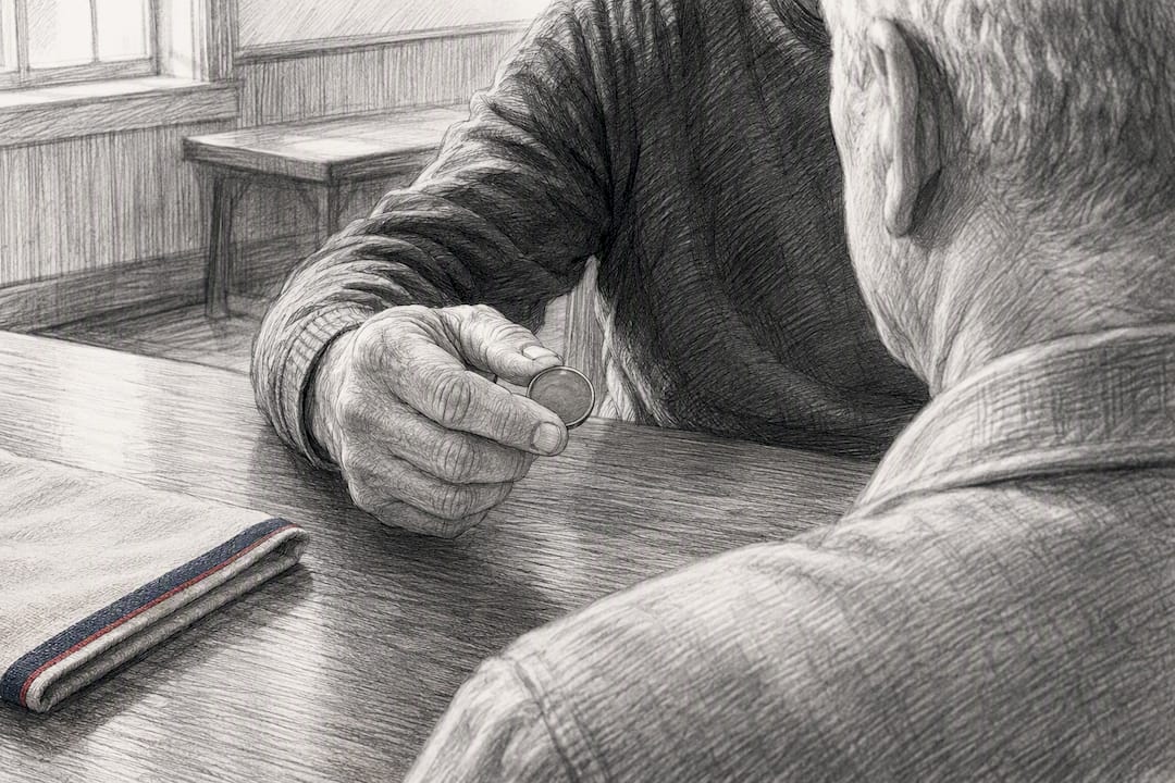 Veteran presenting a challenge coin