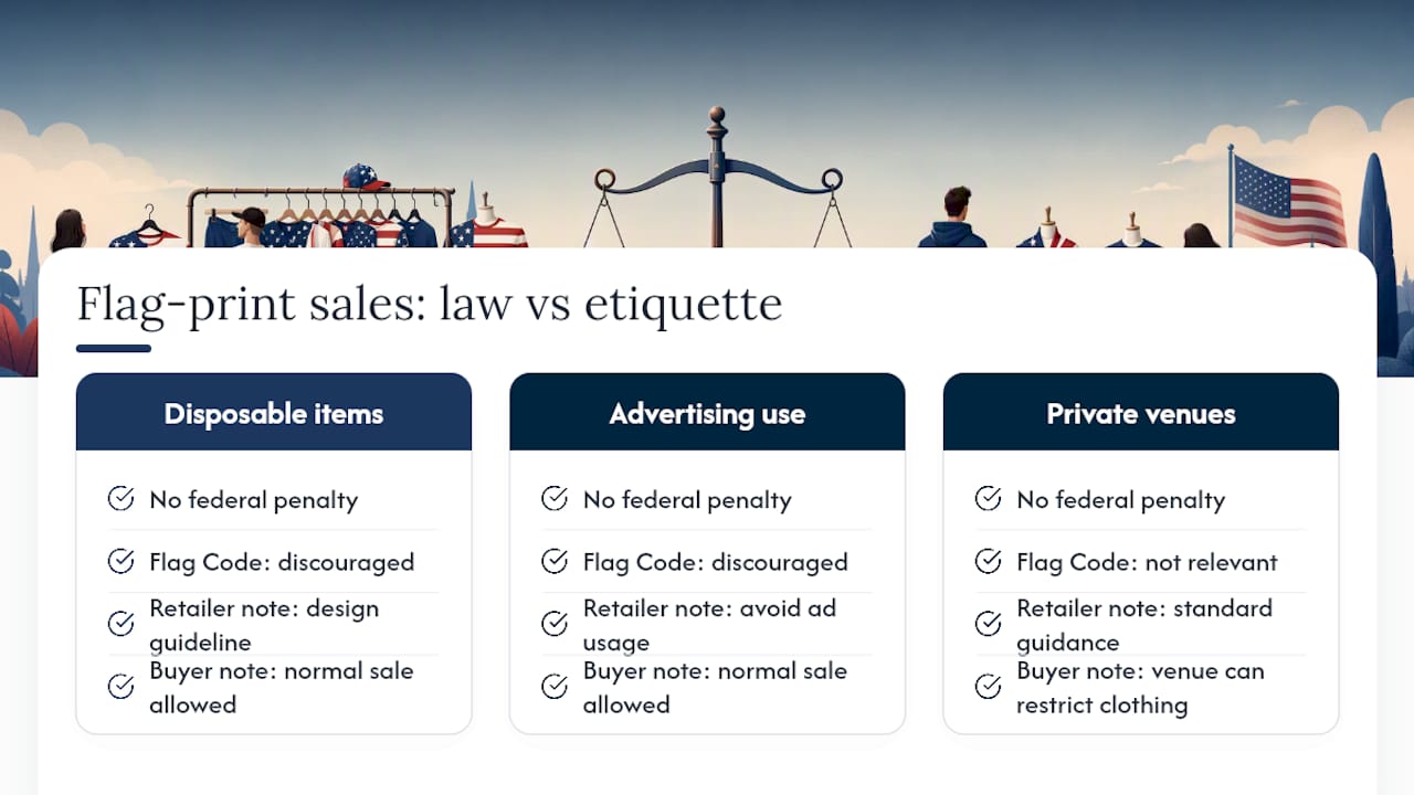 Flag apparel law and etiquette comparison