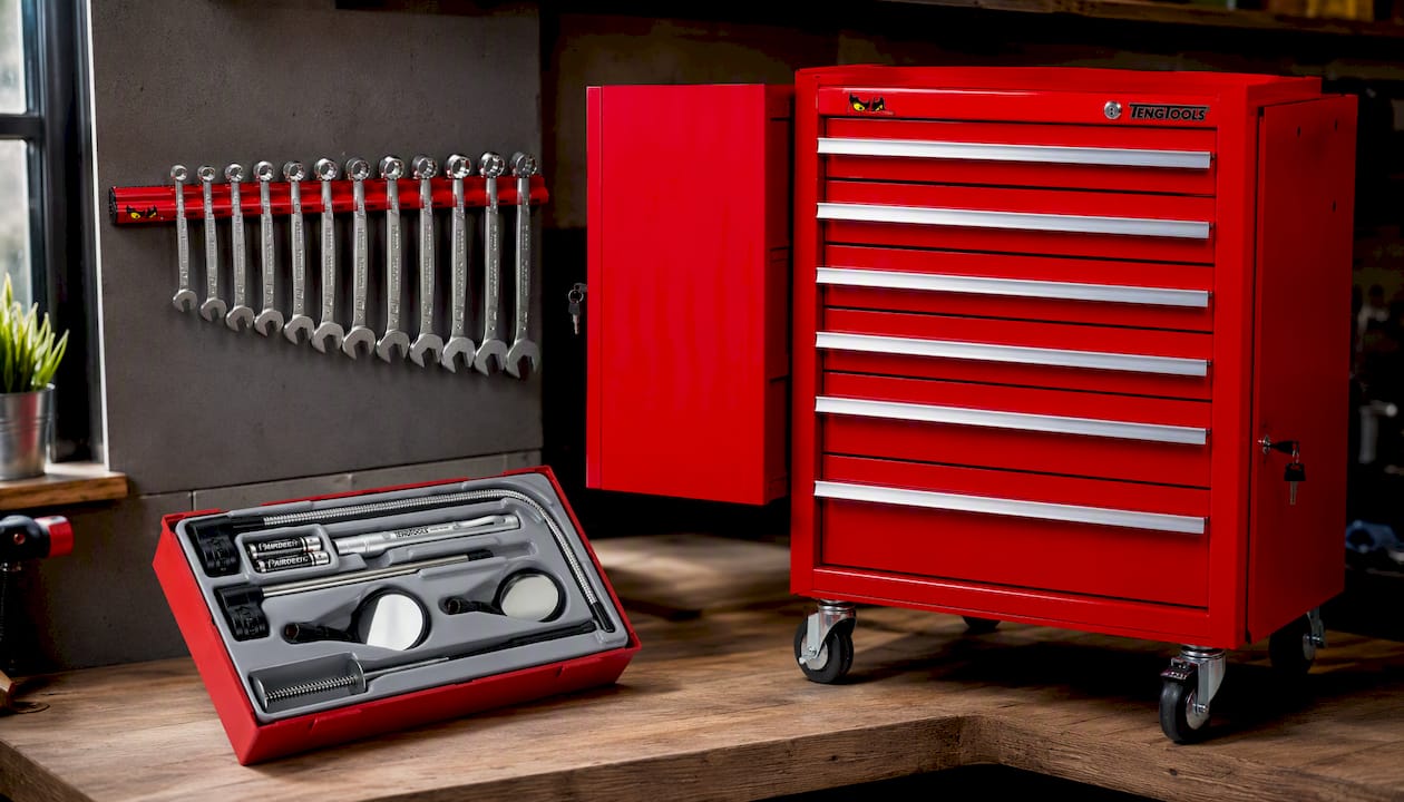 Teng Tools Combination Spanner Set Anti Slip Wall Rack 12 Pieces — WR8012