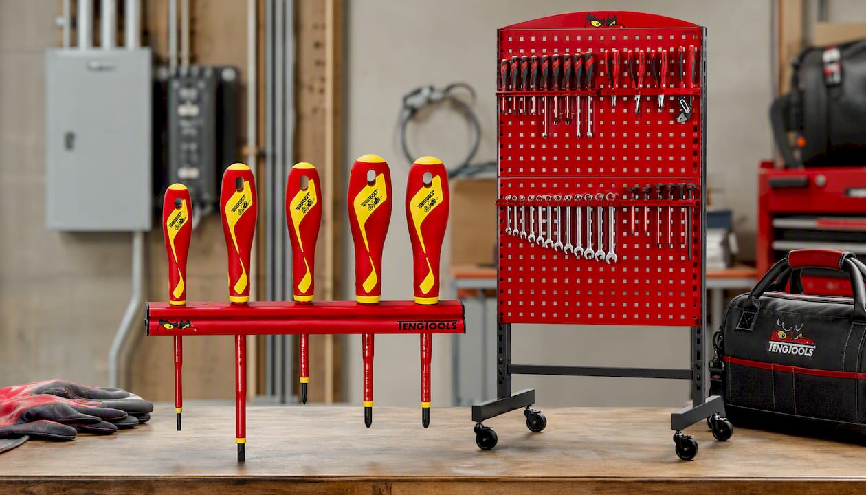 Teng Tools Insulated Screwdriver Set Mixed Wall Rack 5 Pieces — WRMDV05N