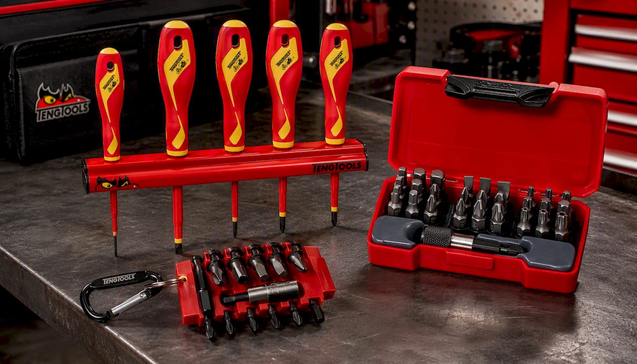 Teng Tools Insulated Screwdriver Set Mixed Wall Rack 5 Pieces — WRMDV05N
