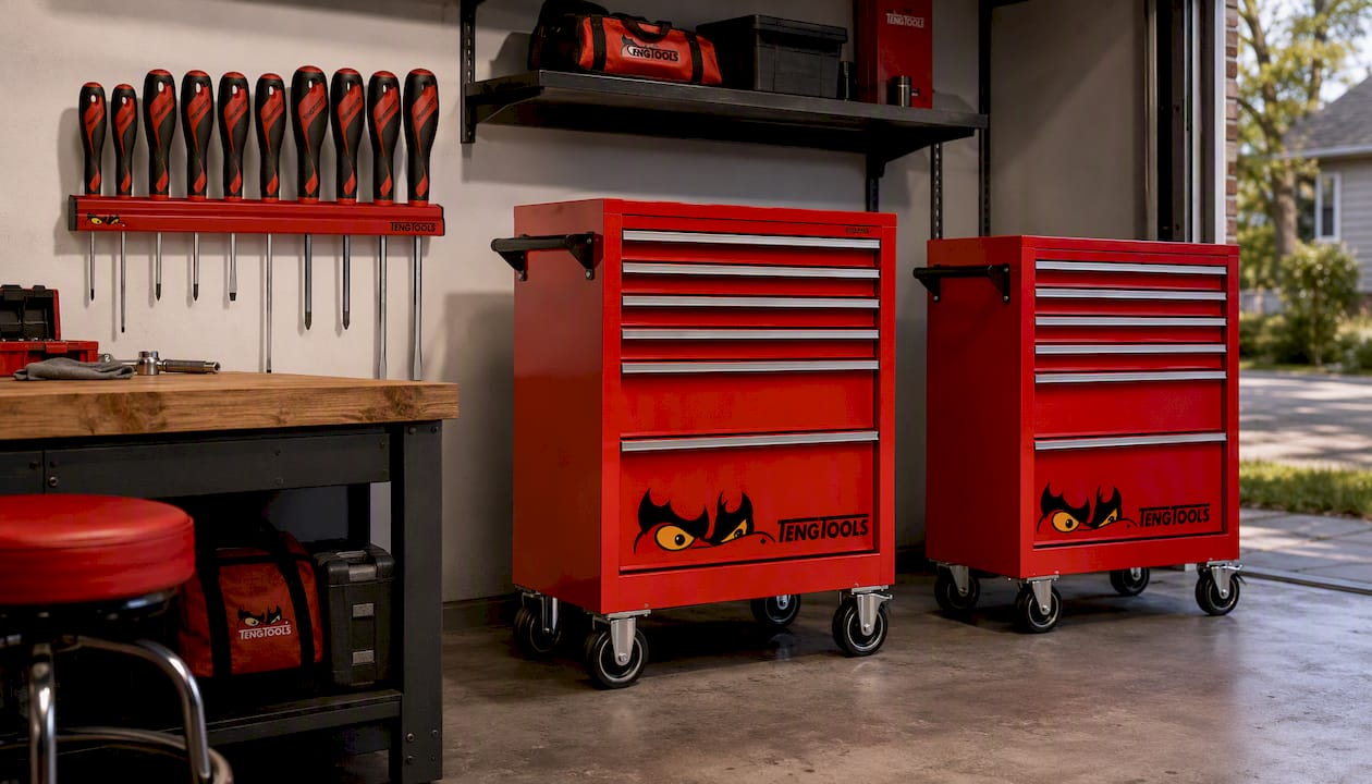 Teng Tools Screwdriver Set Wall Rack 10 Pieces — WRMD10N