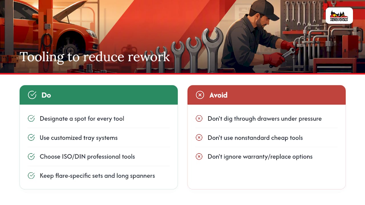 Why Shop Tooling and Organization Reduce Rework — overview diagram