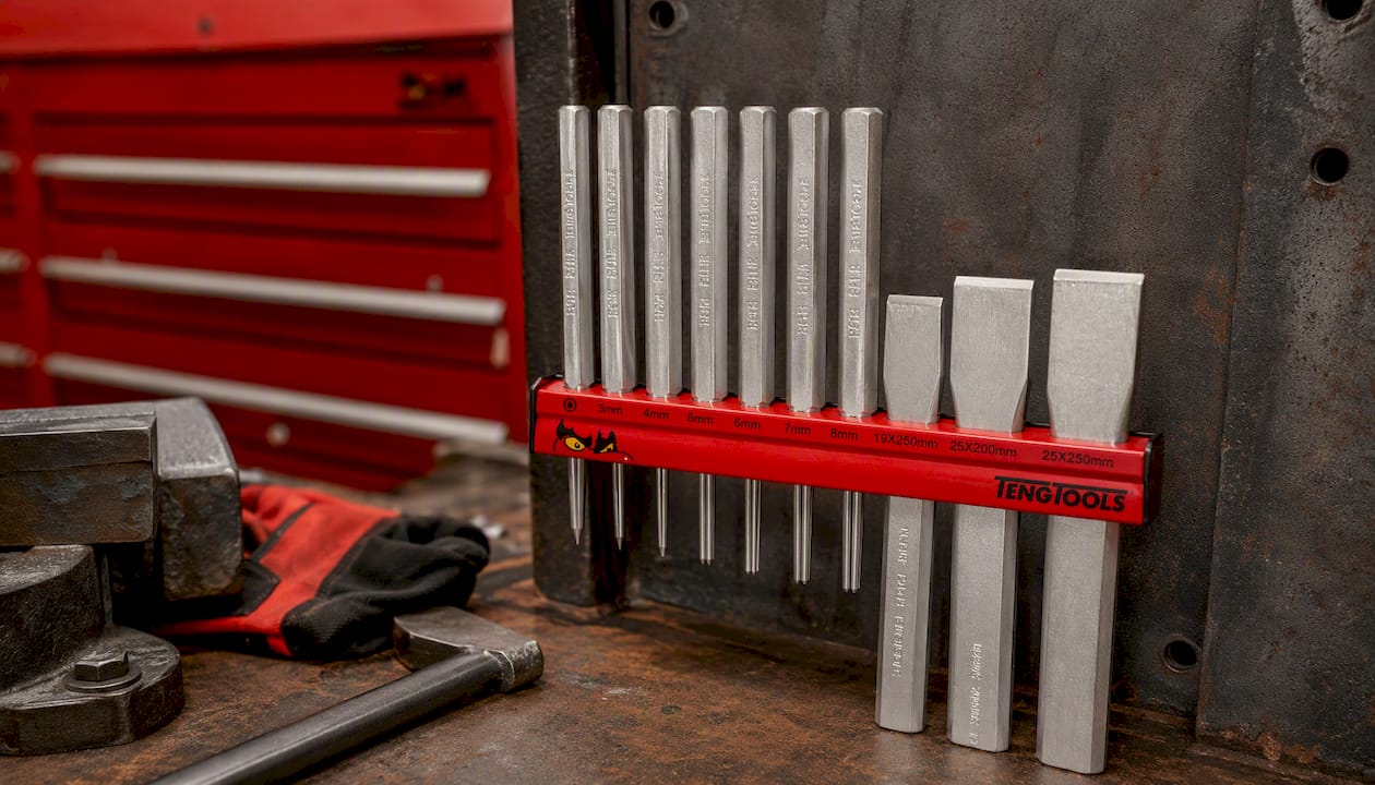Teng Tools Punch & Chisel Set Wall Rack 10 Pieces — WRPC10