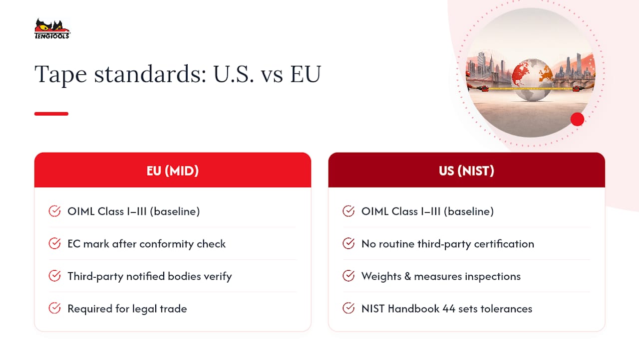 Comparison of U.S. and European tape standards