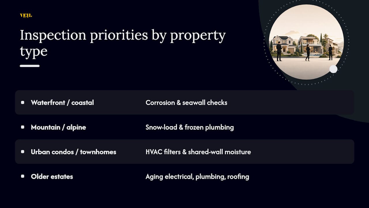 Property type inspection defect comparison