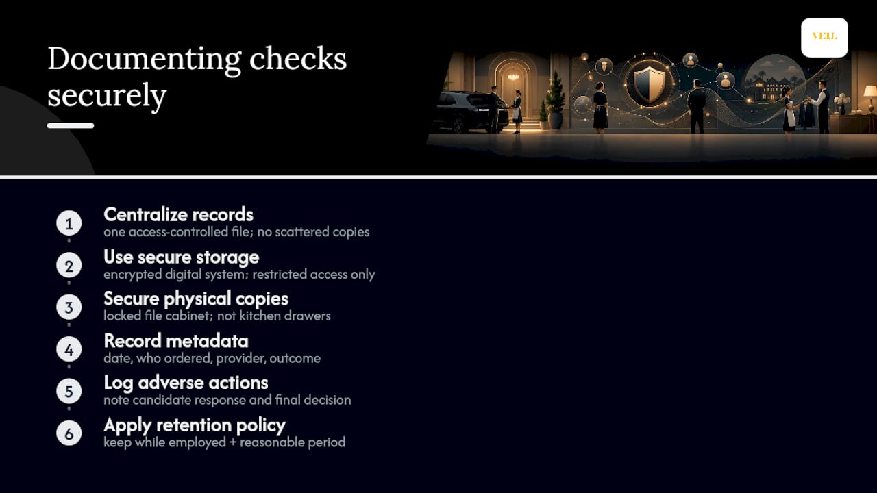 How to document the background check process securely — overview diagram