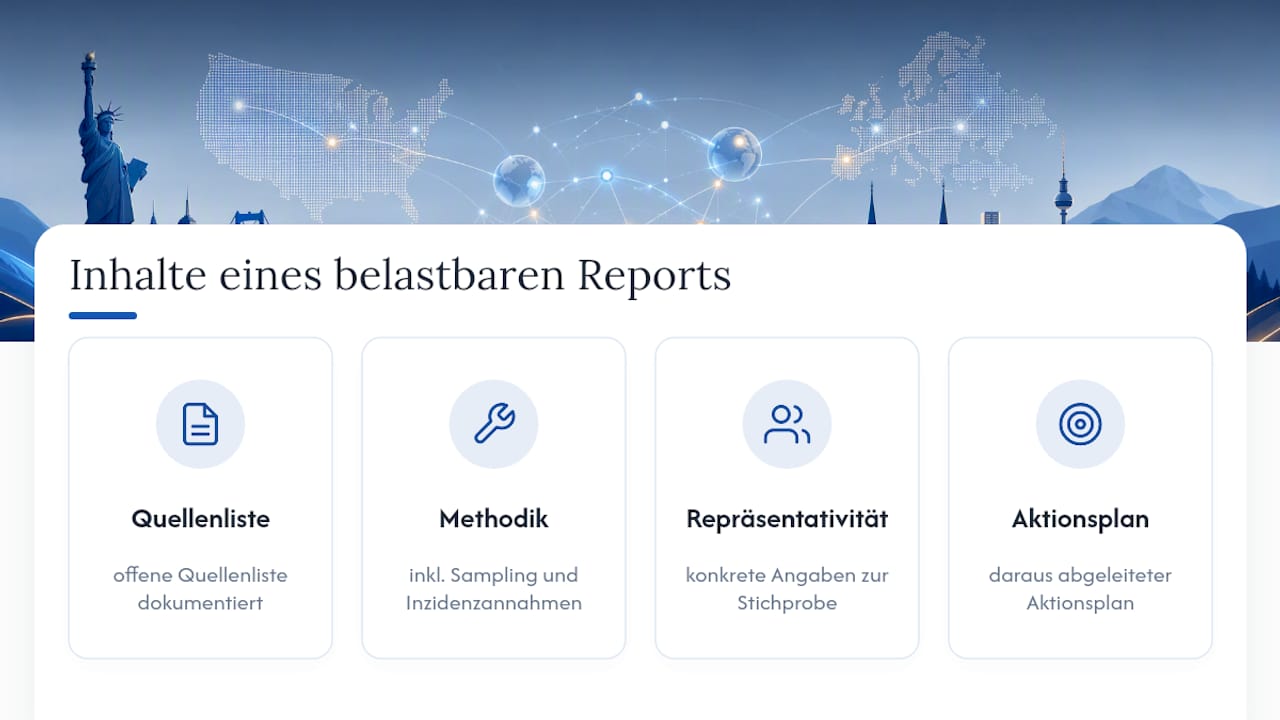 Vier Komponenten eines fundierten Research-Berichts