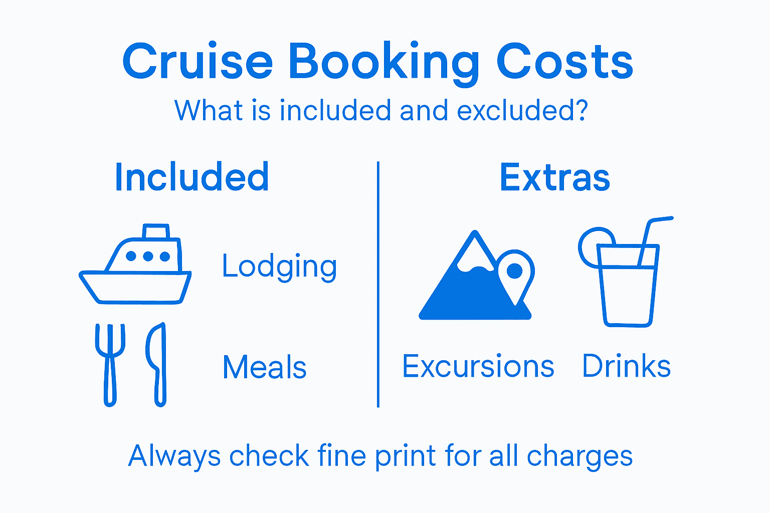 Infographic of cruise cost inclusions and extras