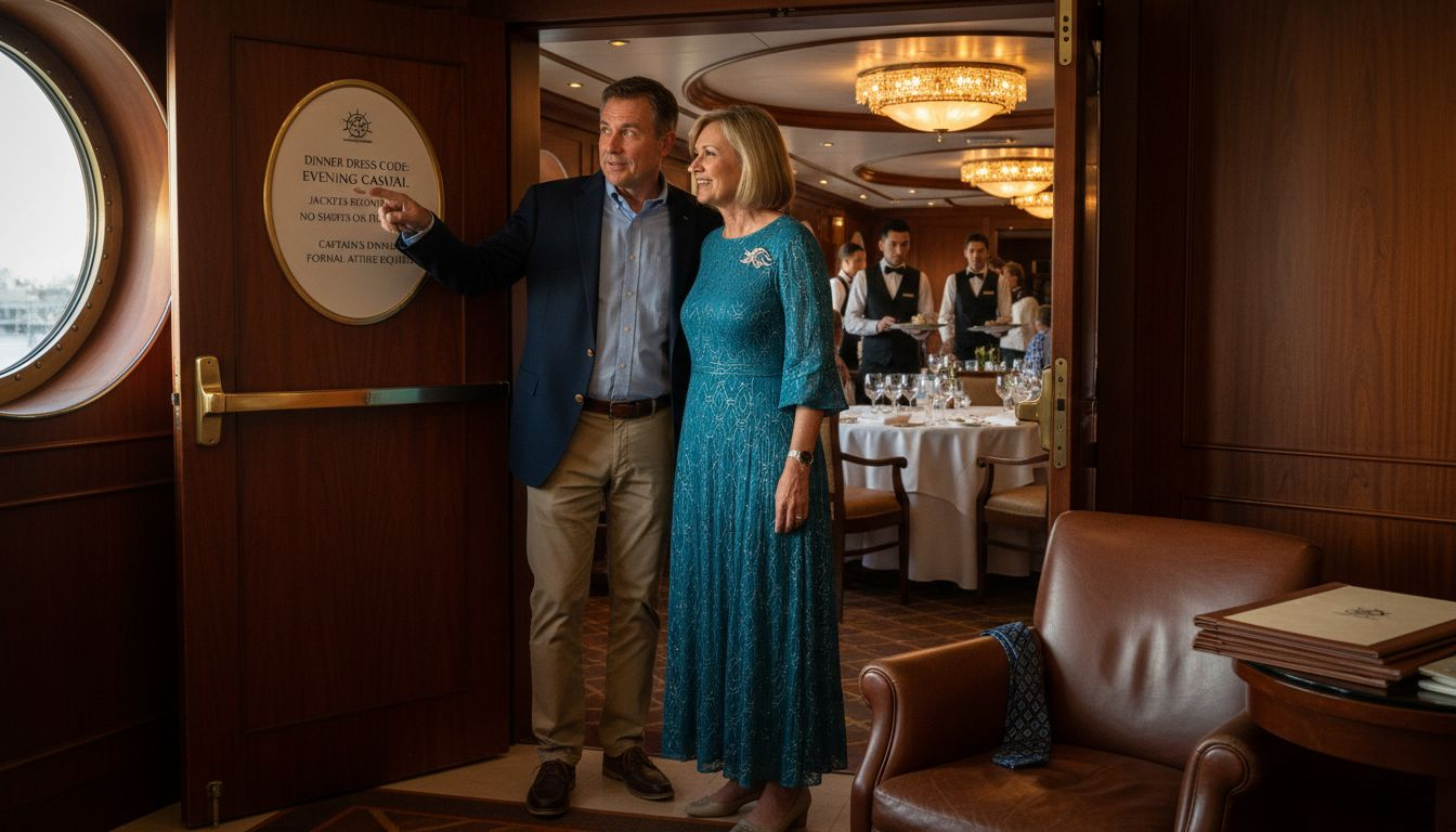 Couple checks cruise ship dining dress code