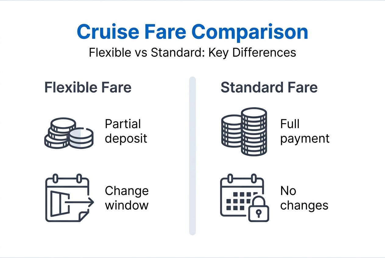 Infographic comparing flexible and standard cruise fares
