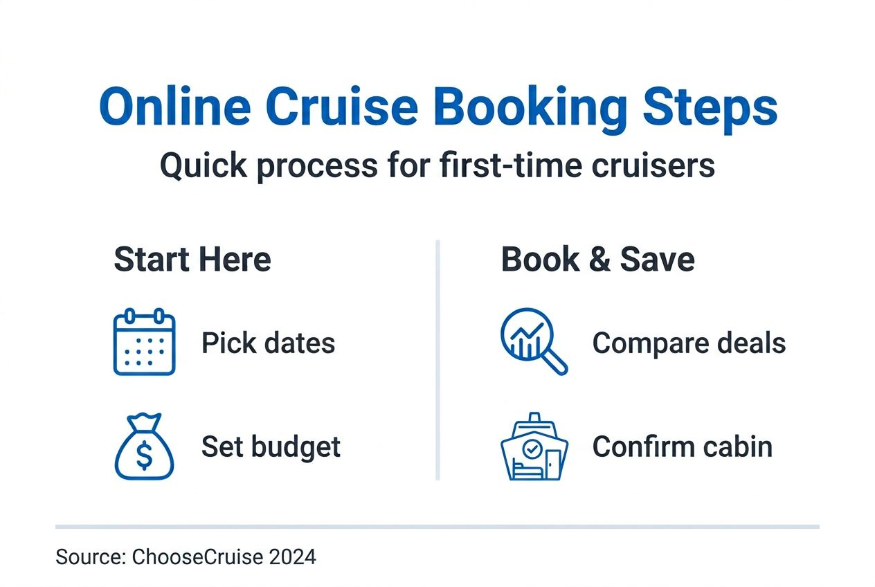 Infographic showing online cruise booking steps