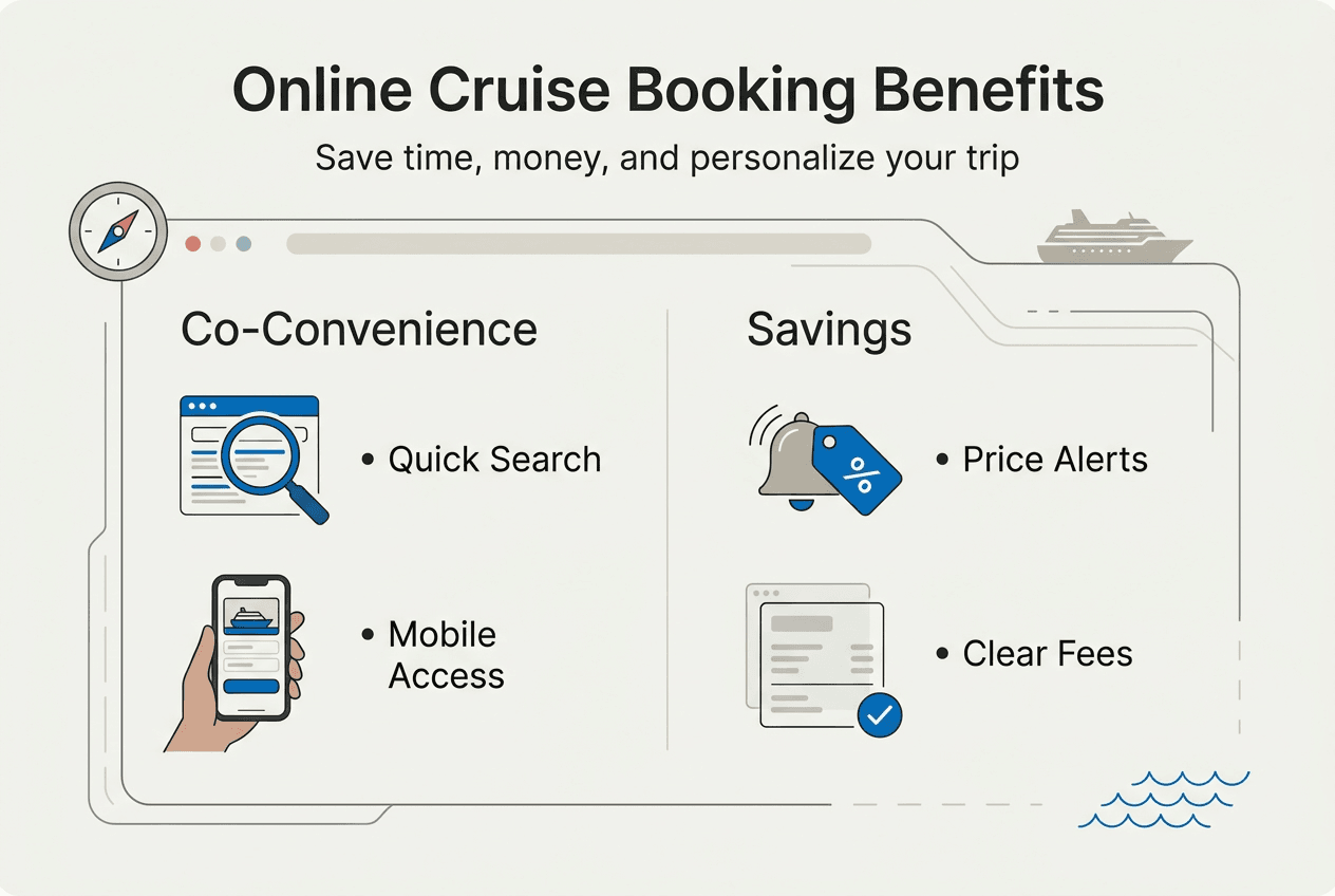 Infographic on cruise booking benefits
