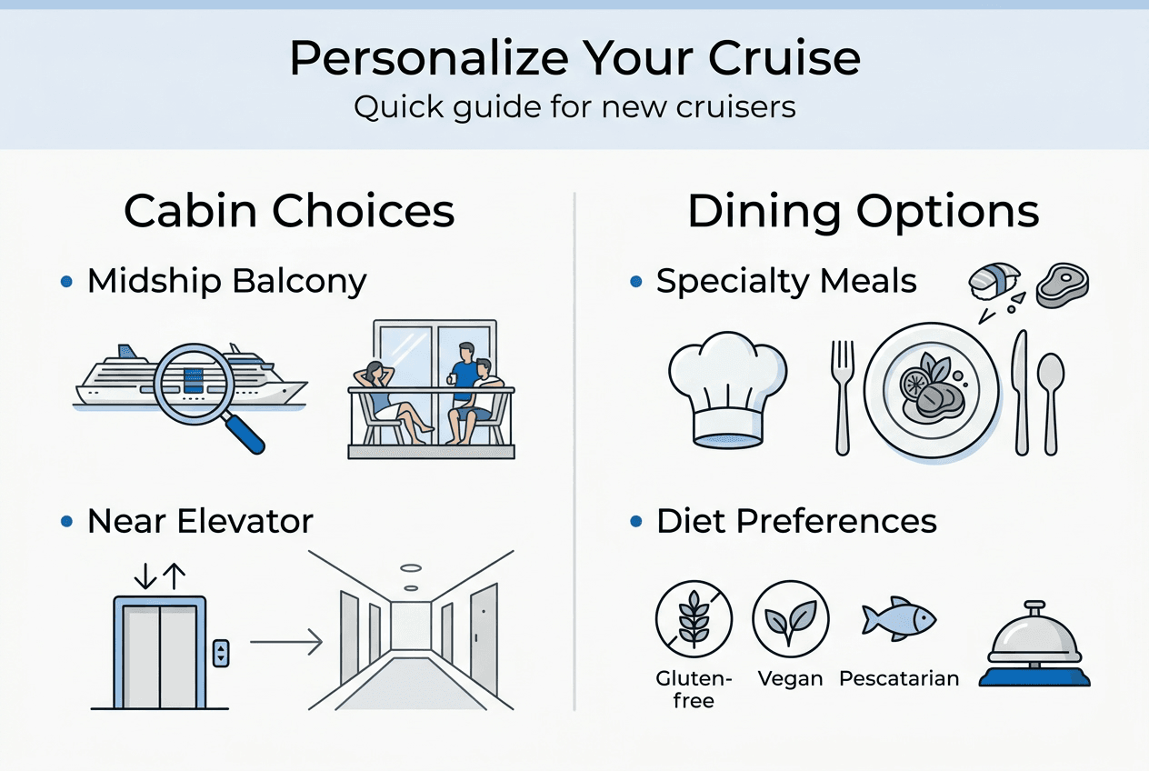 Infographic showing cruise personalization options