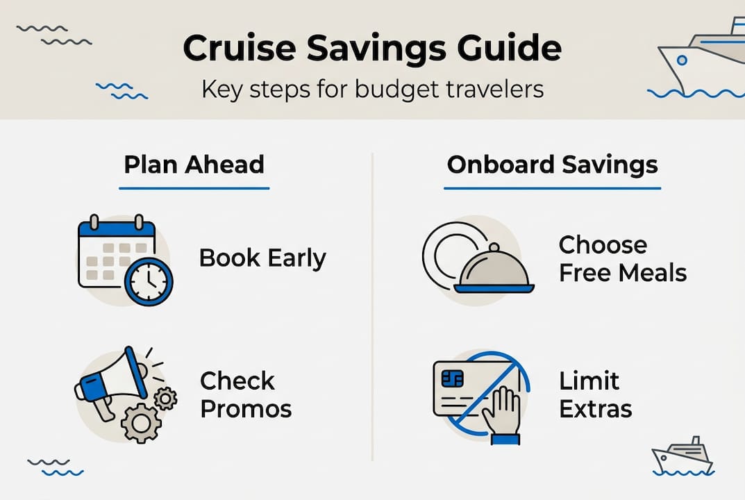 Infographic showing cruise saving strategies