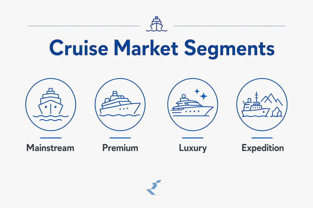 Infographic of cruise market segment tiers