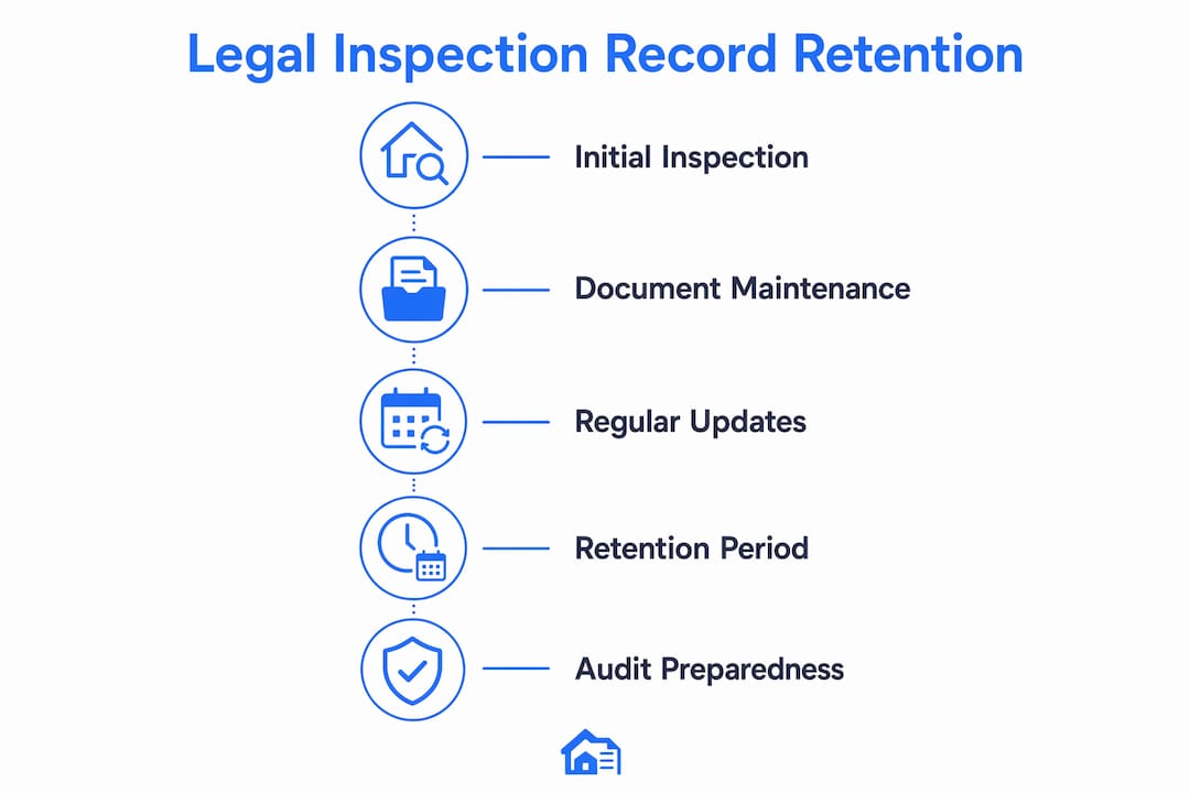 Infographic depicting legal retention steps for inspection records