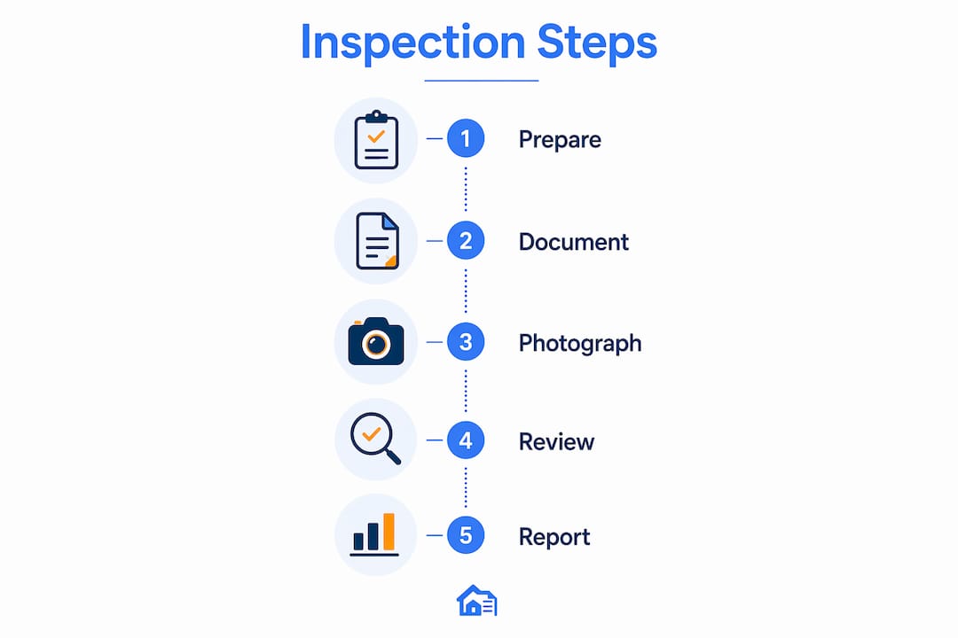 Infographic illustrating steps in rental inspection documentation